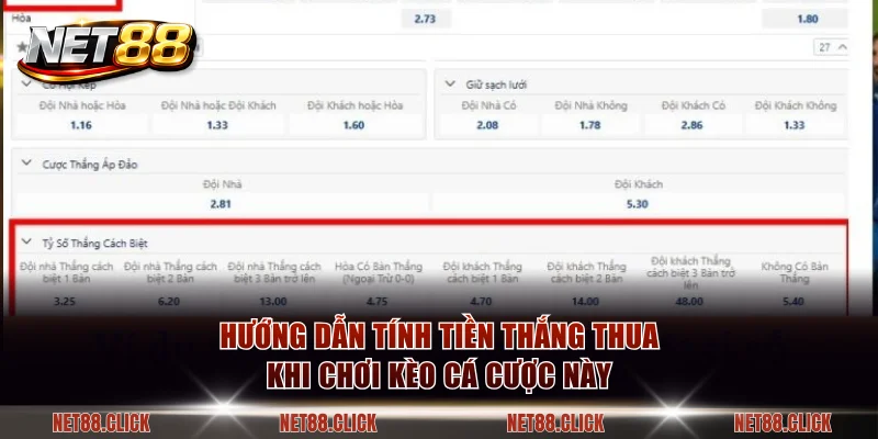 Hướng dẫn tính tiền thắng thua khi chơi kèo cá cược này